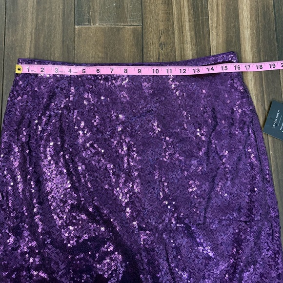 NWT Lulus plus size Purple Sequin Mini Skirt Fitted Gatsby Fun Glitter Halloween - Picture 3 of 9